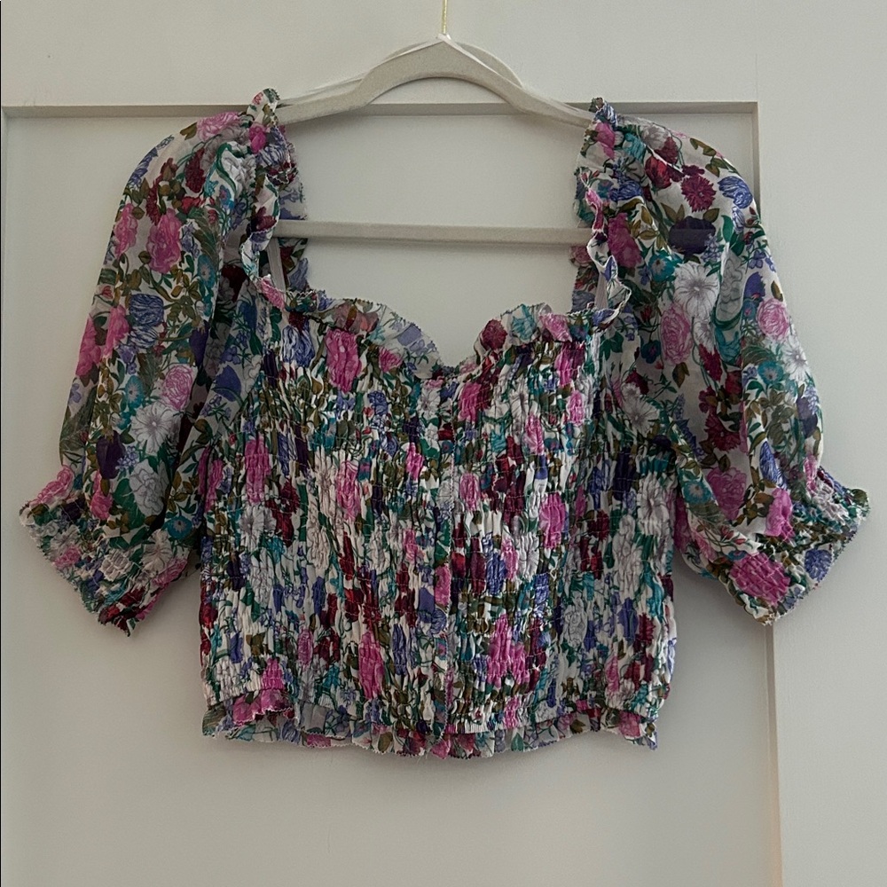 ASTR The Label floral cropped shirt